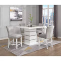 Acme Furniture 19" Elizaveta Accent Chair: Gray Velvet, White High Gloss, Faux Diamond Inlay