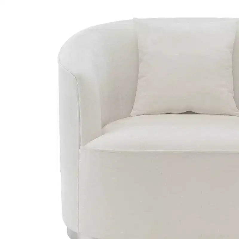 Acme Furniture 39" Odette Accent Chair Beige Chenille: Linen Upholstery, Wood Frame, No Assembly Required