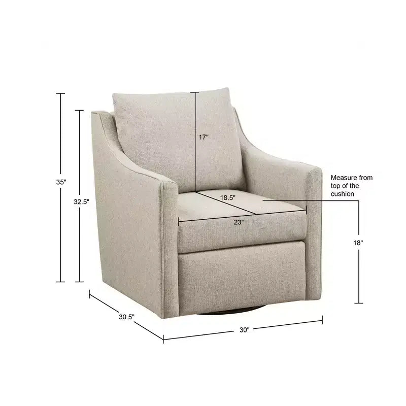 Martha Stewart Christian Swivel Armchair Natural