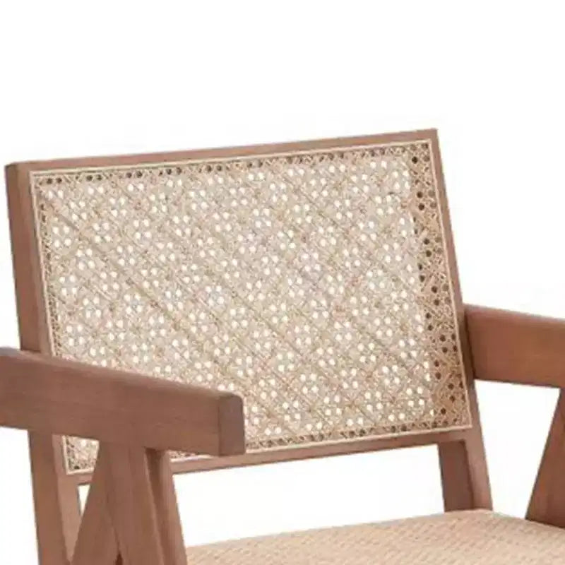 Fauteuil d'appoint Valentina 24" en rotin/finition naturelle - Acme Furniture : revêtement en cuir, capitonné, structure en bois composite