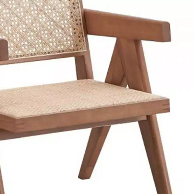 Fauteuil d'appoint Valentina 24" en rotin/finition naturelle - Acme Furniture : revêtement en cuir, capitonné, structure en bois composite