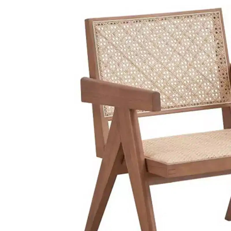 Fauteuil d'appoint Valentina 24" en rotin/finition naturelle - Acme Furniture : revêtement en cuir, capitonné, structure en bois composite