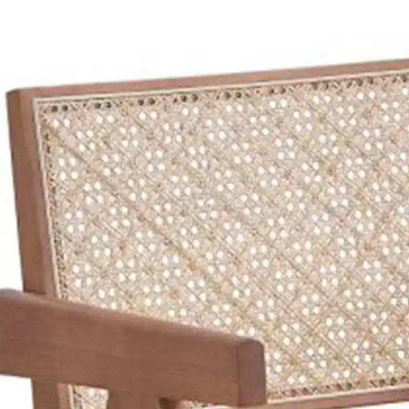 Fauteuil d'appoint Valentina 24" en rotin/finition naturelle - Acme Furniture : revêtement en cuir, capitonné, structure en bois composite