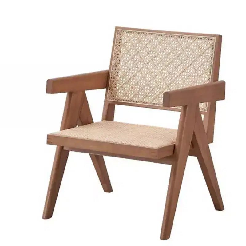 Fauteuil d'appoint Valentina 24" en rotin/finition naturelle - Acme Furniture : revêtement en cuir, capitonné, structure en bois composite