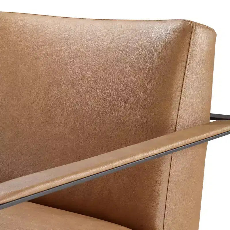 Seg Upholstered Vinyl Accent Chair Tan - Modway: Modern Faux Leather, Stainless Steel Legs, Office & Guest Room Decor