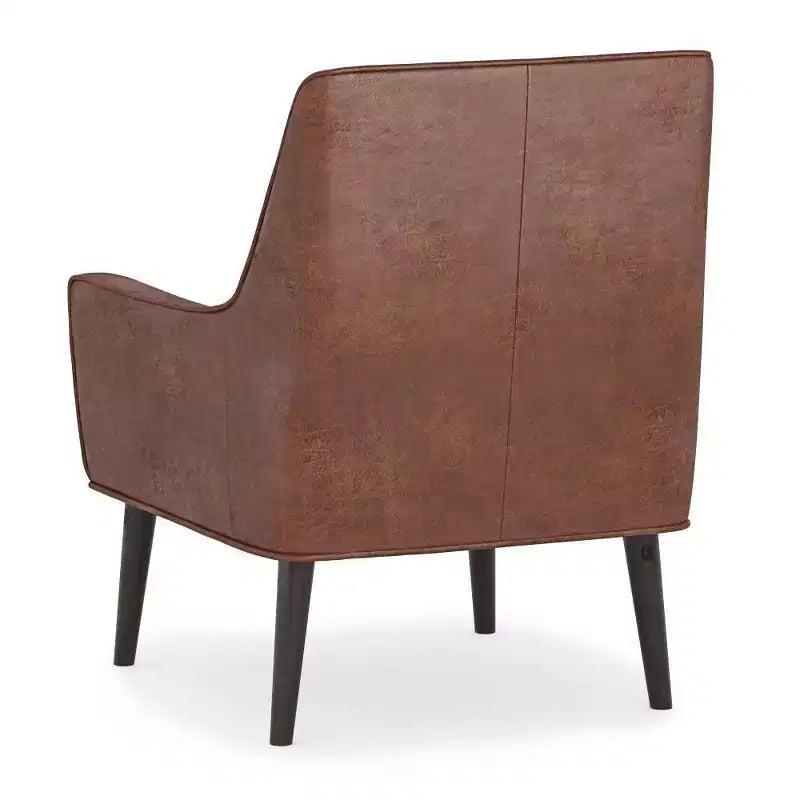 Fauteuil d'appoint Warnock Marron Vieilli - WyndenHall : Similicuir, Pieds en Bois d'Hévéa