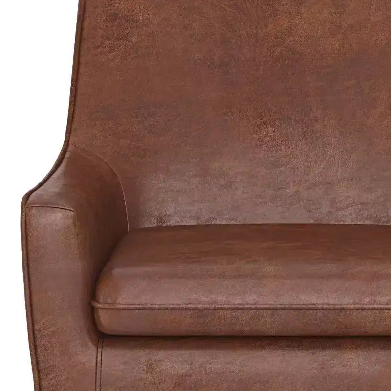 Fauteuil d'appoint Warnock Marron Vieilli - WyndenHall : Similicuir, Pieds en Bois d'Hévéa