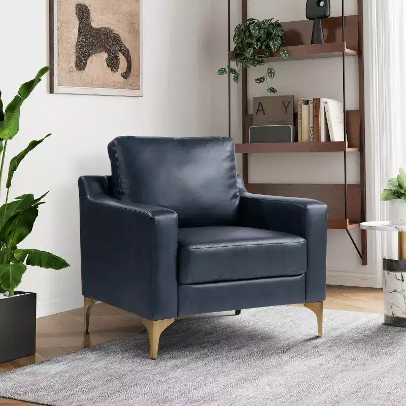 Serta Fuller Chair Navy Vegan Leather