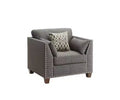 Acme Furniture 38" Laurissa Chair Light Charcoal Linen: Upholstered Armchair, Wood Frame, Tufted Cushions