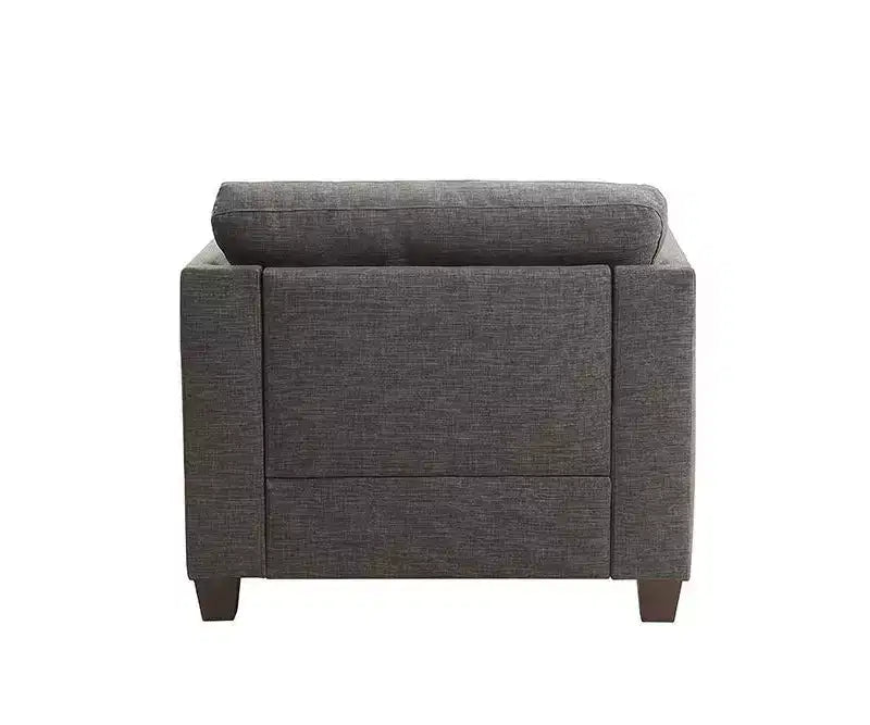 Acme Furniture 38" Laurissa Chair Light Charcoal Linen: Upholstered Armchair, Wood Frame, Tufted Cushions