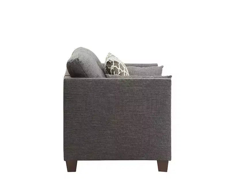Acme Furniture 38" Laurissa Chair Light Charcoal Linen: Upholstered Armchair, Wood Frame, Tufted Cushions