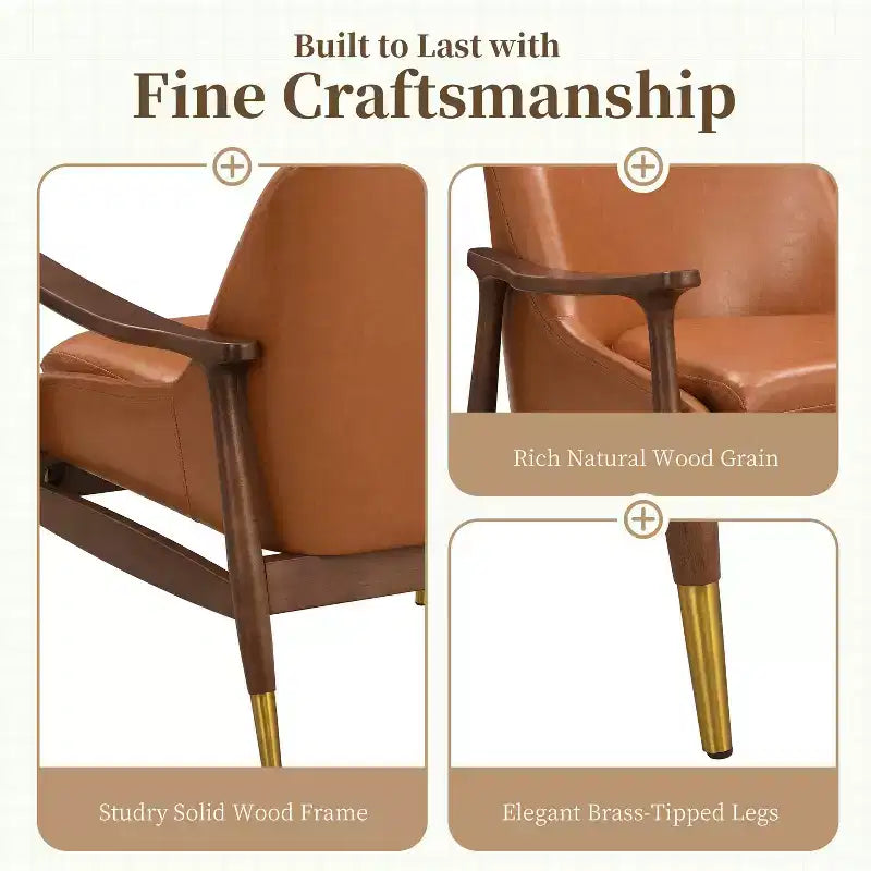 Christopher Knight Home Set of 2 Evelyn Modern Faux Leather and Wood Accent Chairs Black