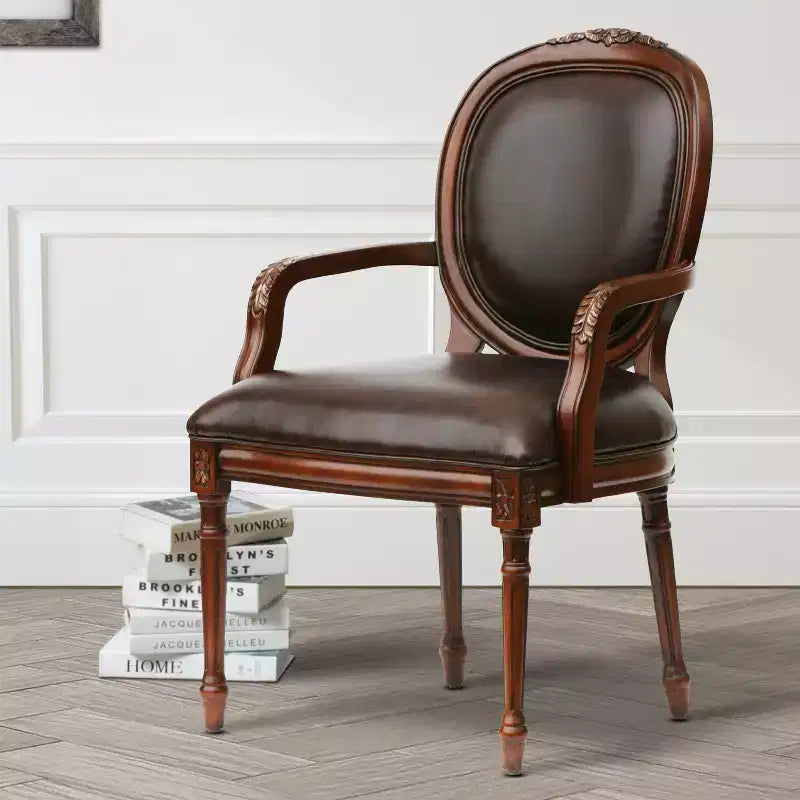 Comfort Pointe Bradford Leather Arm Chair Brown: Upholstered, Traditional Design, Wood Frame, Foam Fill