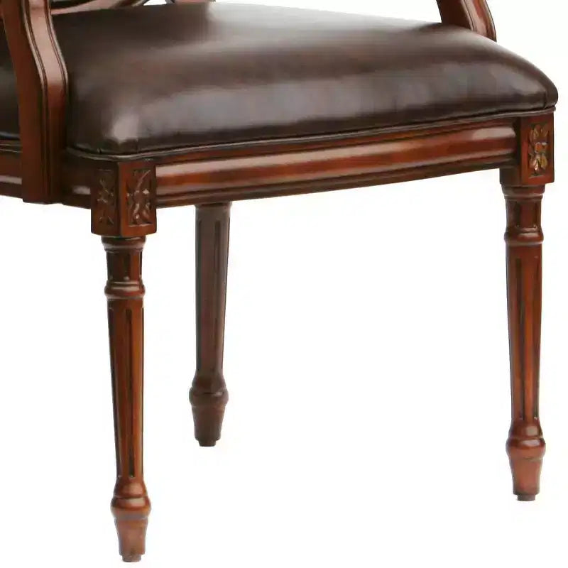Comfort Pointe Bradford Leather Arm Chair Brown: Upholstered, Traditional Design, Wood Frame, Foam Fill
