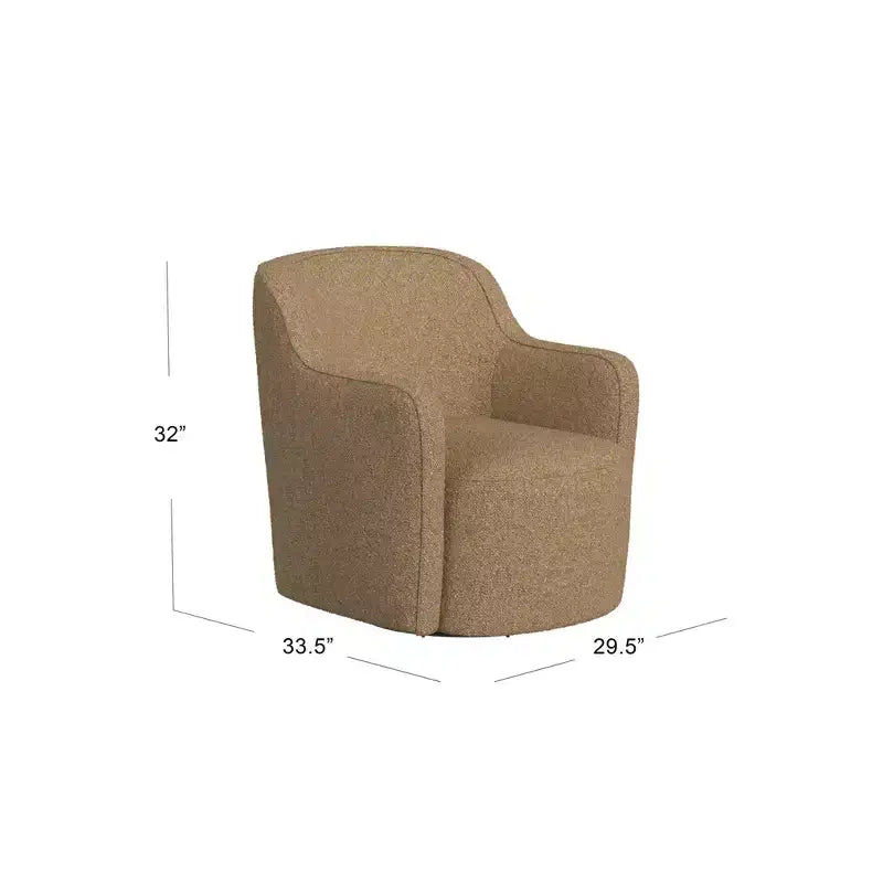 HomePop Upholstered Swivel Accent Chair Light Tan