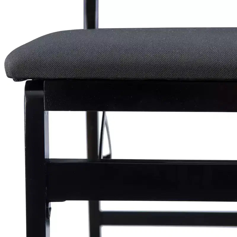 Linon Set of 2 Thames Rope Back Padded Seat Midcentury Modern Folding Chair Black: Rubberwood, Polyester Upholstery, No Assembly Required
