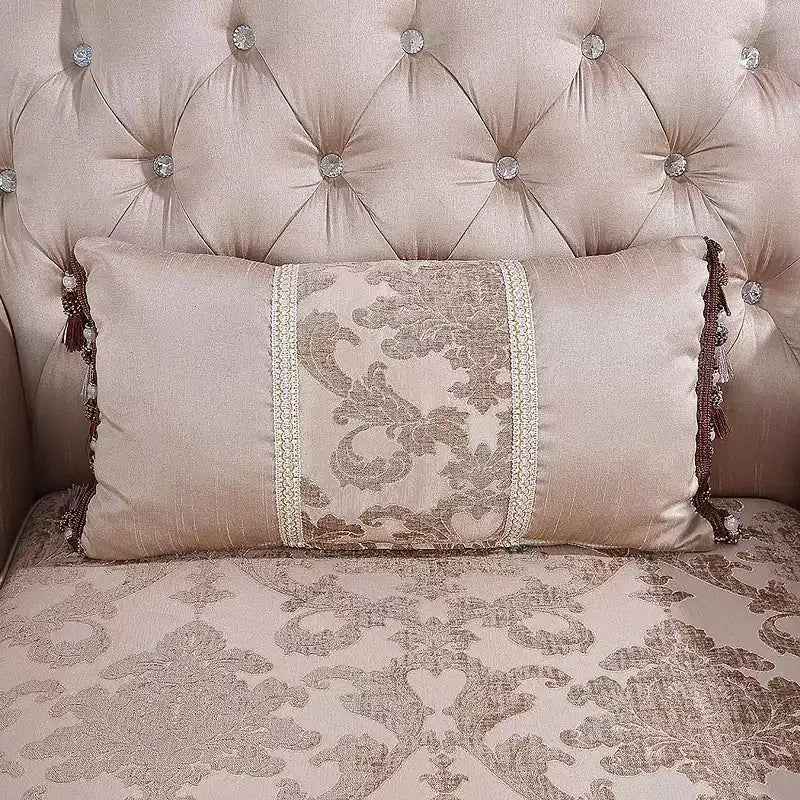 HOMES: Inside + Out Alsace Arm Chair Traditional Button Tufted Dark Cherry/Light Brown