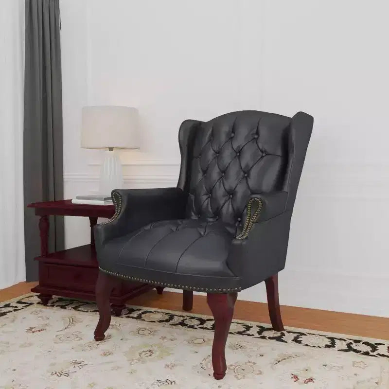 Wingback Traditional Guest Chair Black - Boss Office Products
