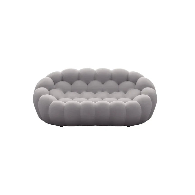Canapé paresseux courbé 2 places Bubble de forme nid d'abeille avec tissu textile 3D pour salon et appartement