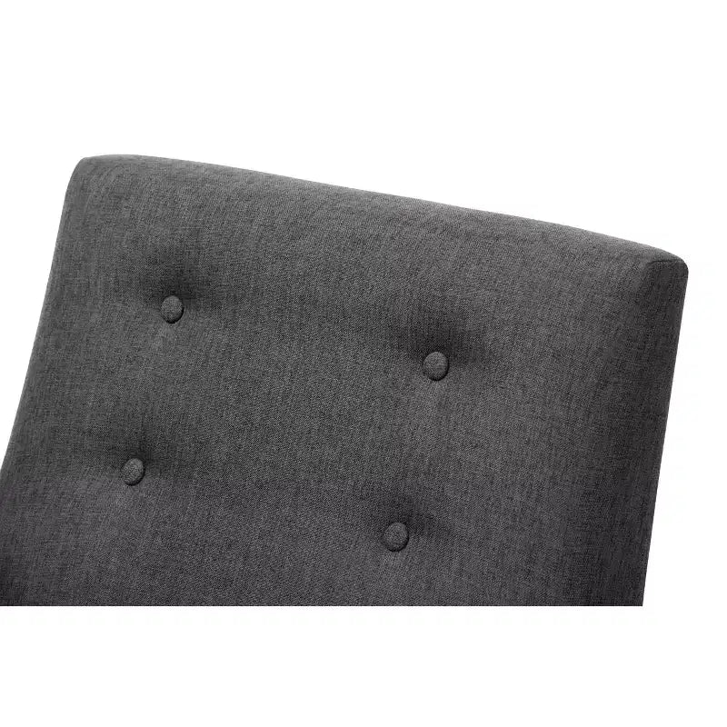 Perris Fabric Upholstered Walnut Wood Lounge Chair - Baxton Studio
