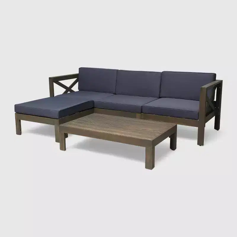 Ensemble de conversation Alcove 5 pièces en bois d'acacia - Christopher Knight Home
