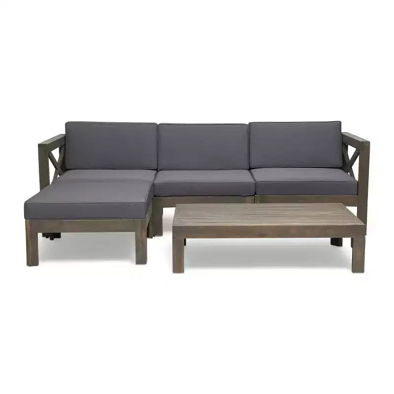 Ensemble de conversation Alcove 5 pièces en bois d'acacia - Christopher Knight Home