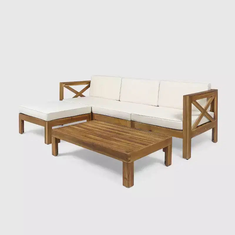 Ensemble de conversation Alcove 5 pièces en bois d'acacia - Christopher Knight Home