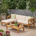 Alcove 5pc Acacia Wood Sofa Conversation Set - Christopher Knight Home
