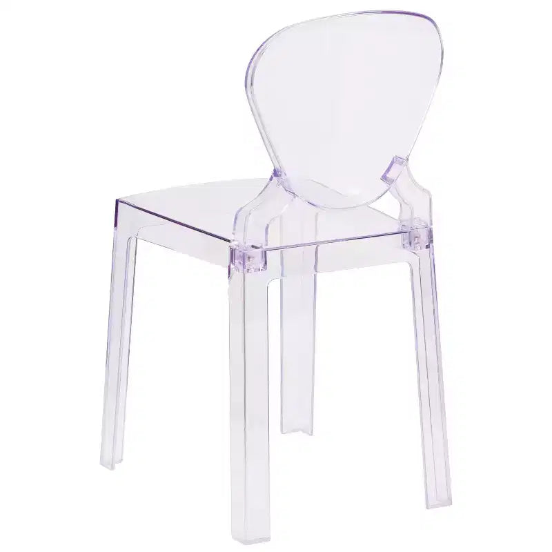 Chaise Ghost de Flash Furniture avec dossier en forme de larme en cristal transparent