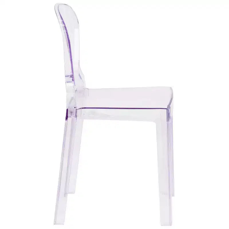Chaise Ghost de Flash Furniture avec dossier en forme de larme en cristal transparent