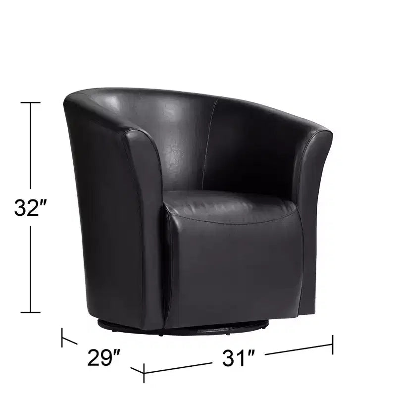 Fauteuil Club Pivotant Elements Rocket 31 Large Rivera Black