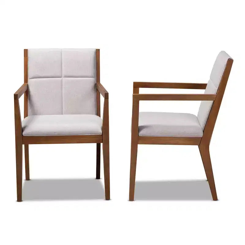 Ensemble de 2 fauteuils d'appoint de salon en tissu Theresa - Baxton Studio