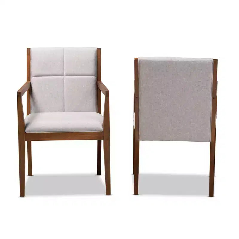 Ensemble de 2 fauteuils d'appoint de salon en tissu Theresa - Baxton Studio