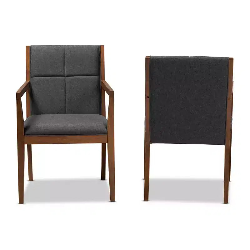 Ensemble de 2 fauteuils d'appoint de salon en tissu Theresa - Baxton Studio