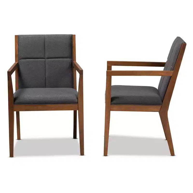 Ensemble de 2 fauteuils d'appoint de salon en tissu Theresa - Baxton Studio