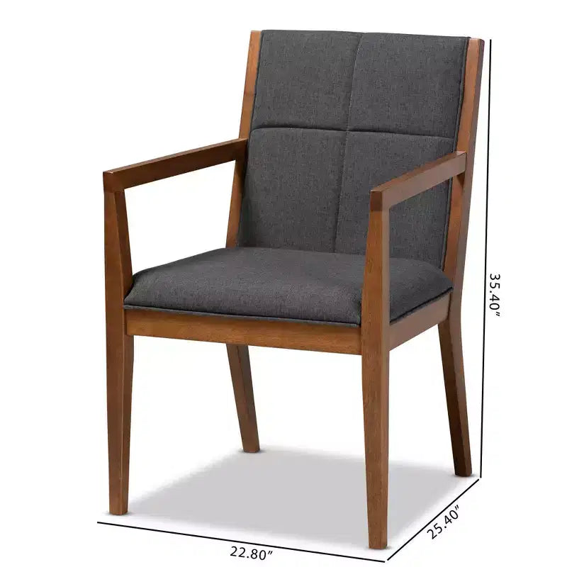 Ensemble de 2 fauteuils d'appoint de salon en tissu Theresa - Baxton Studio