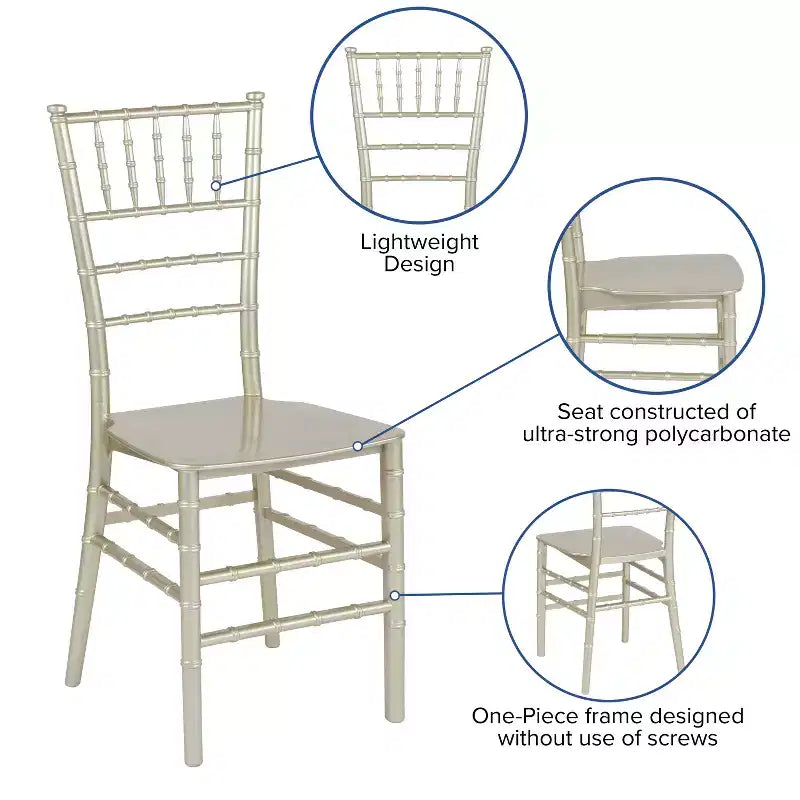 Flash Furniture HERCULES Series Resin Stackable Chiavari Chair