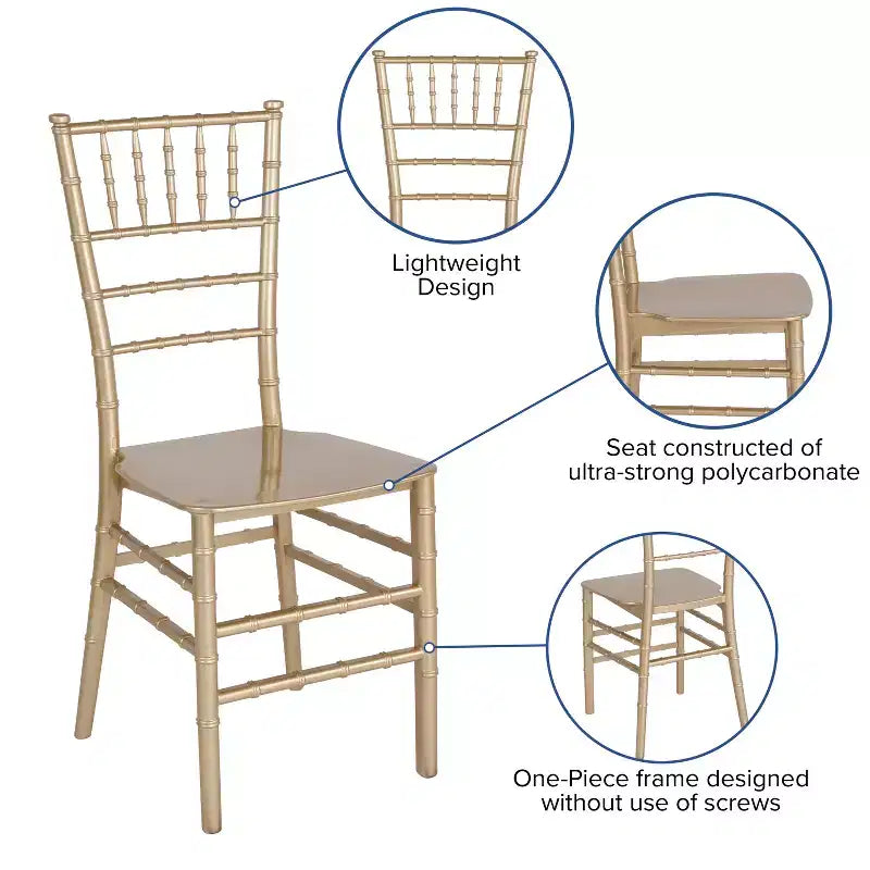 Flash Furniture HERCULES Series Resin Stackable Chiavari Chair