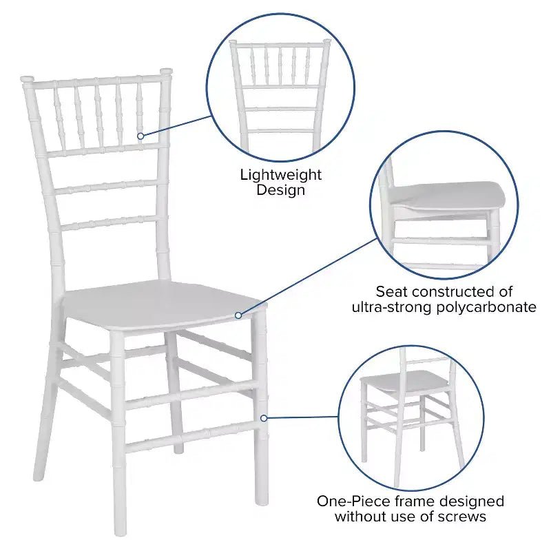 Flash Furniture HERCULES Series Resin Stackable Chiavari Chair