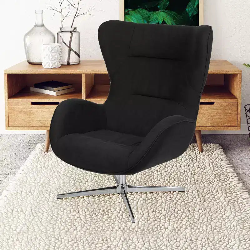 Fauteuil d'appoint rétro pivotant Emma and Oliver Home and Office