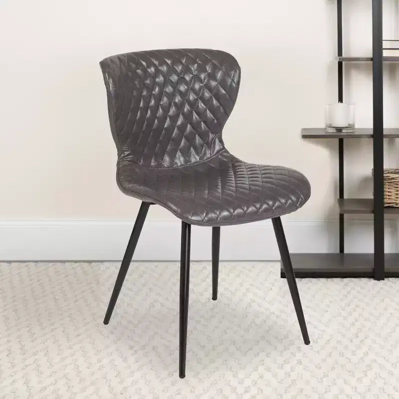 Emma and Oliver Contemporary Diamond Patterned Accent Dining Chair