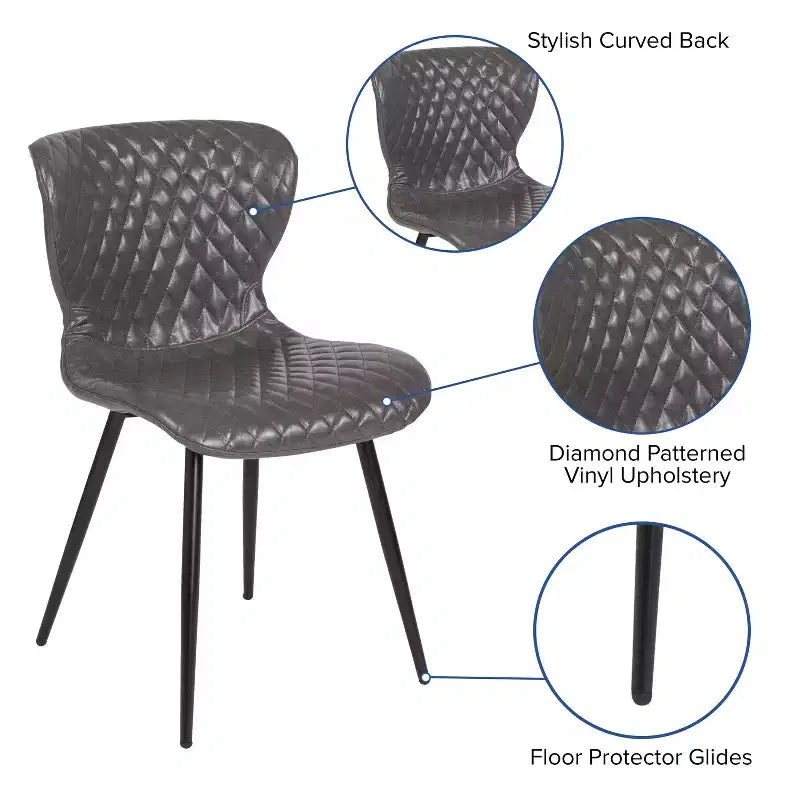 Emma and Oliver Contemporary Diamond Patterned Accent Dining Chair