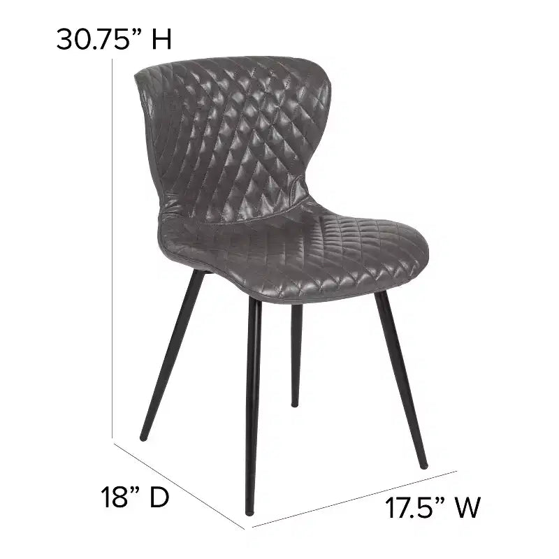 Emma and Oliver Contemporary Diamond Patterned Accent Dining Chair
