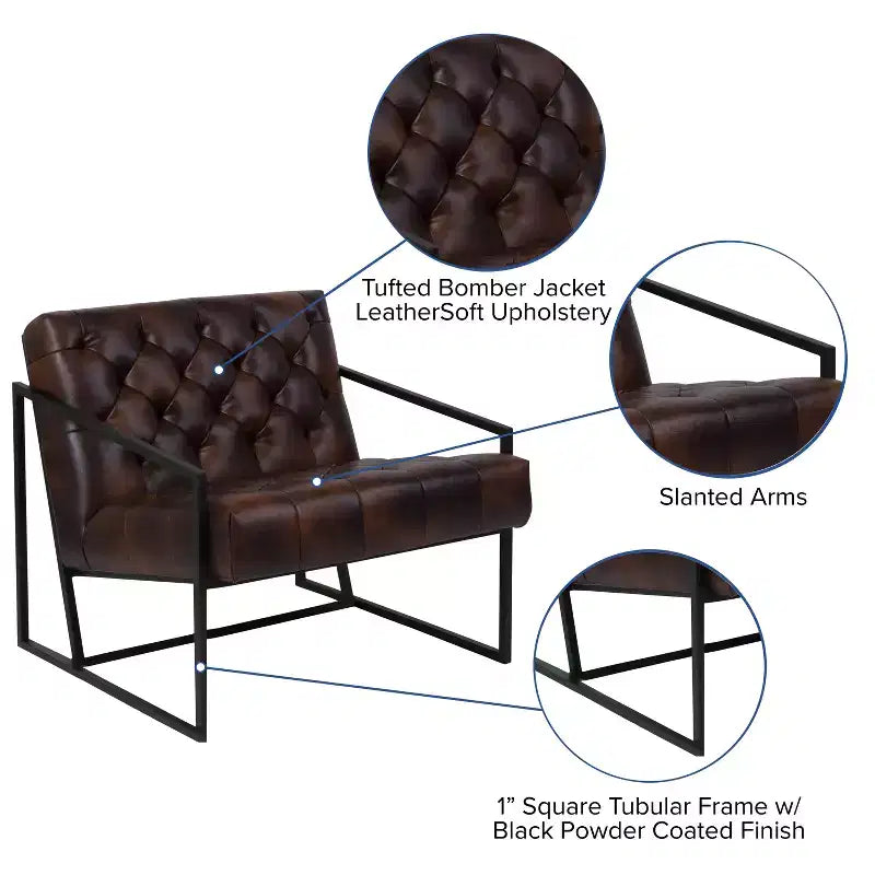 Fauteuil d'appoint capitonné Emma et Oliver Home Office