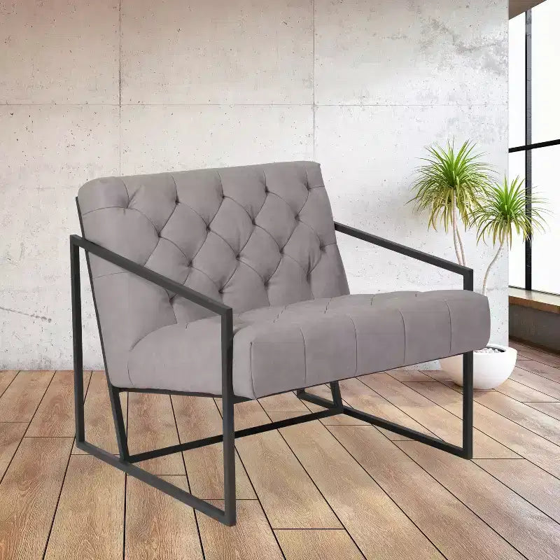 Fauteuil d'appoint capitonné Emma et Oliver Home Office