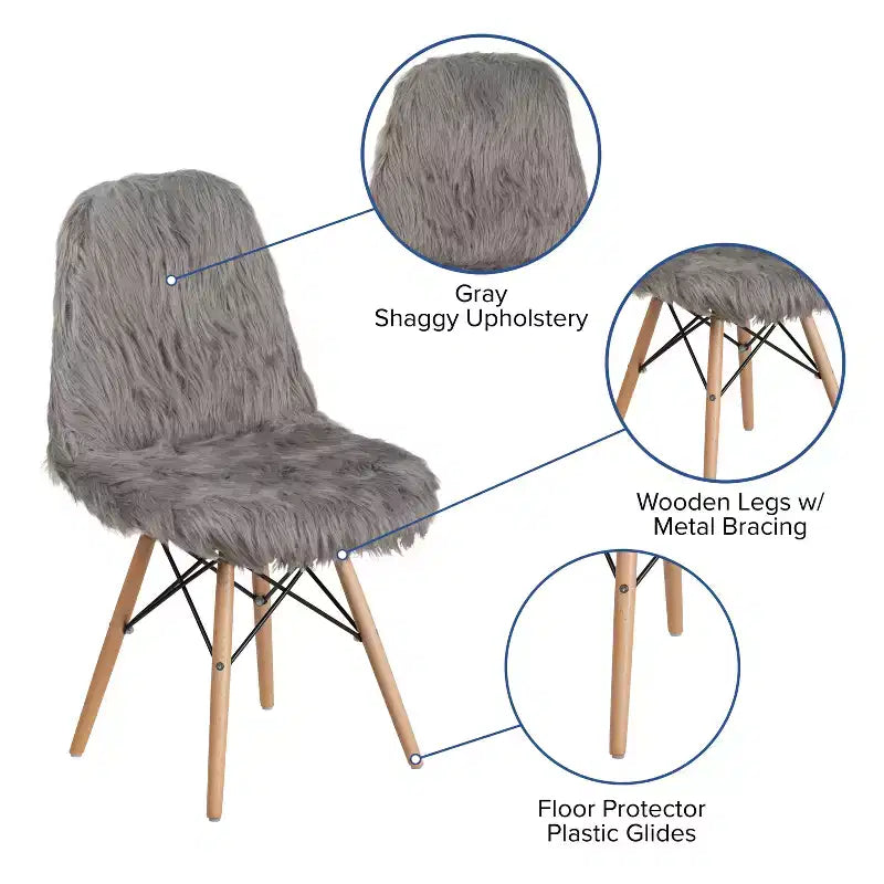 Fauteuil d'appoint en fausse fourrure Emma et Oliver Shaggy Dog