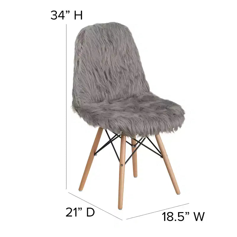 Fauteuil d'appoint en fausse fourrure Emma et Oliver Shaggy Dog