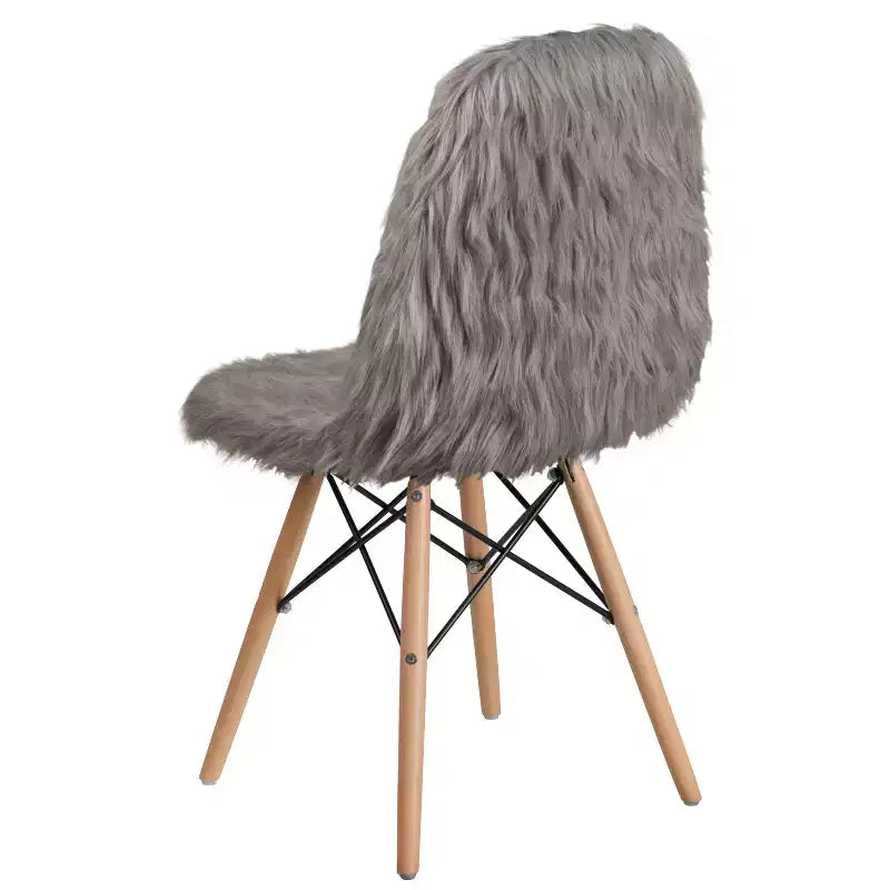 Fauteuil d'appoint en fausse fourrure Emma et Oliver Shaggy Dog
