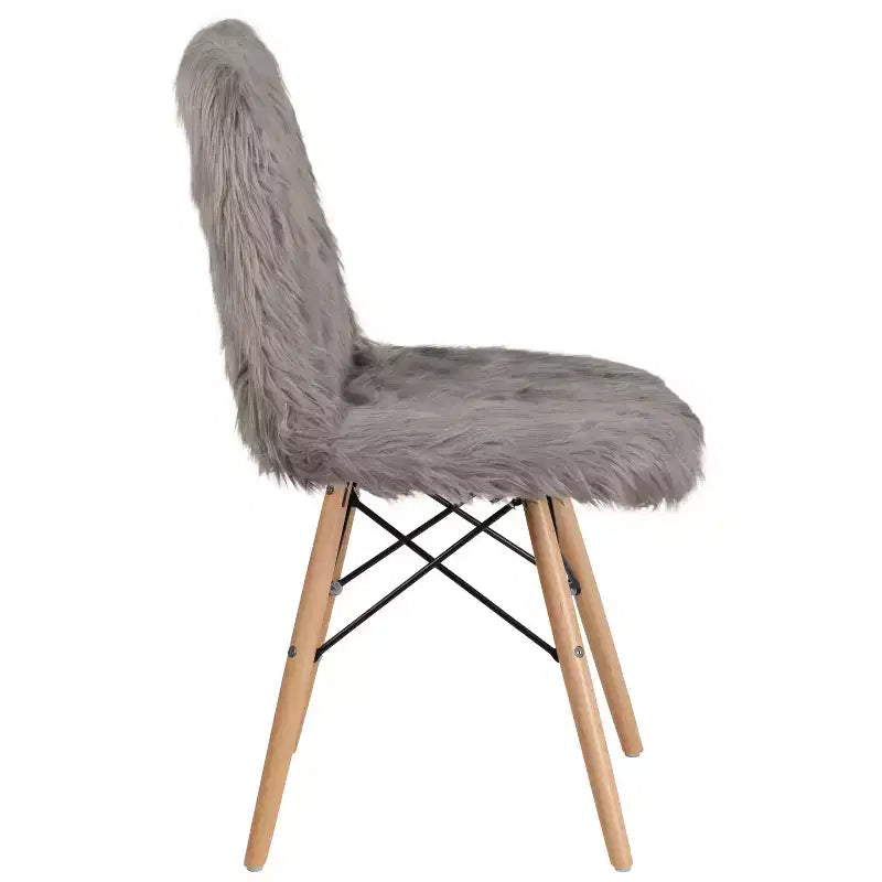Fauteuil d'appoint en fausse fourrure Emma et Oliver Shaggy Dog