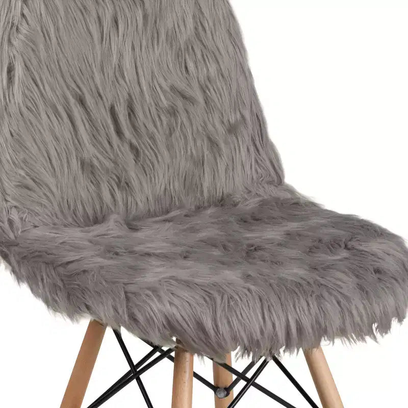 Fauteuil d'appoint en fausse fourrure Emma et Oliver Shaggy Dog